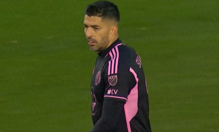 Luis Suarez pictured during Inter Miami's pre-season friendly game against FC Dallas in January 2024